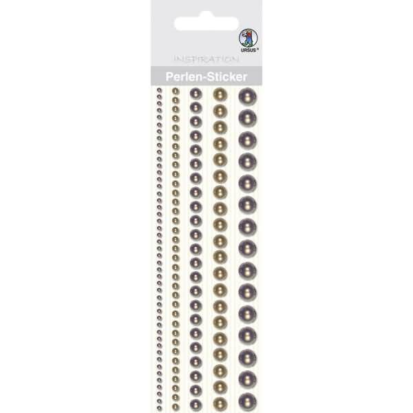 Perlen Sticker Bordüren rund VE=5 Stück 5 Größen braun