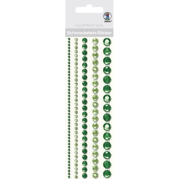 Schmucksteinsticker Bordüren rund VE=5 Stück 5 Größen grün