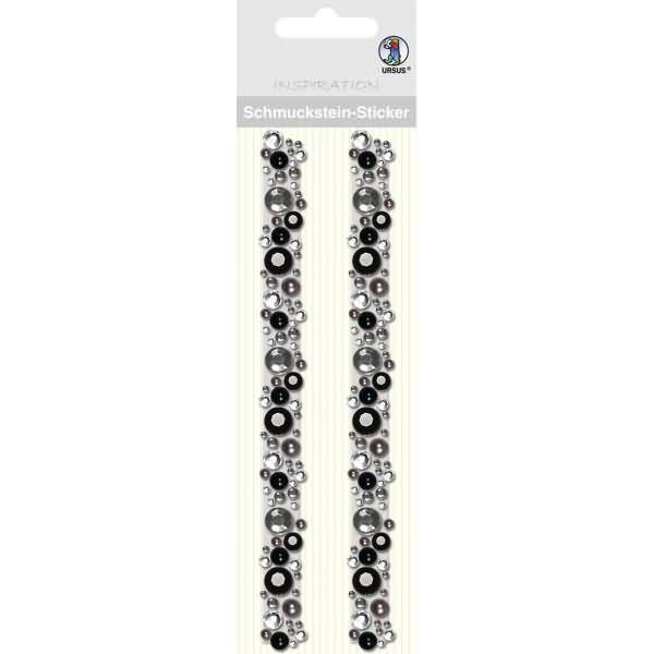 Schmucksteinsticker Bordüren Fancy VE=2 Stück schwarz