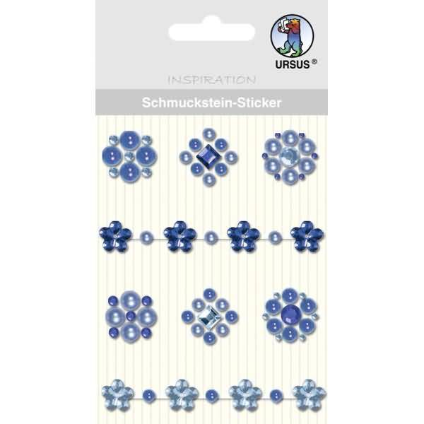 Schmucksteinsticker Medaillons VE=8 Stück blau