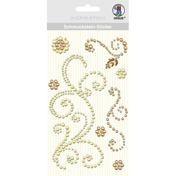 Schmucksteinsticker Ornamente VE=8 Stück gelb