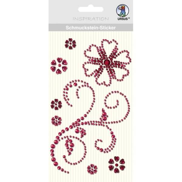 Schmucksteinsticker Ornamente VE=8 Stück rot