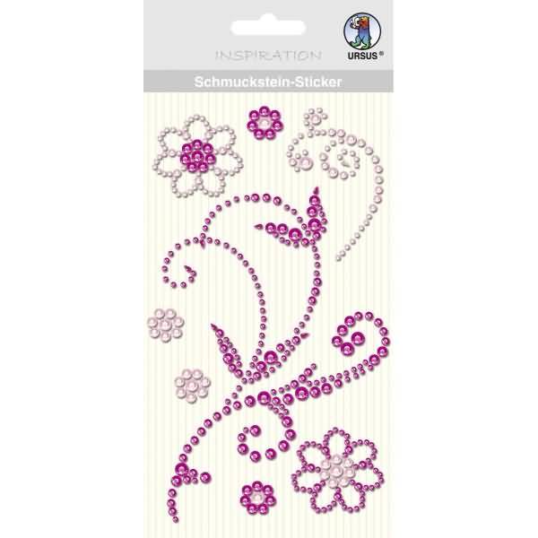 Schmucksteinsticker Ornamente VE=8 Stück pink