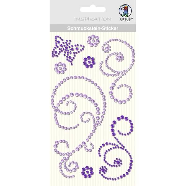 Schmucksteinsticker Ornamente VE=8 Stück violett