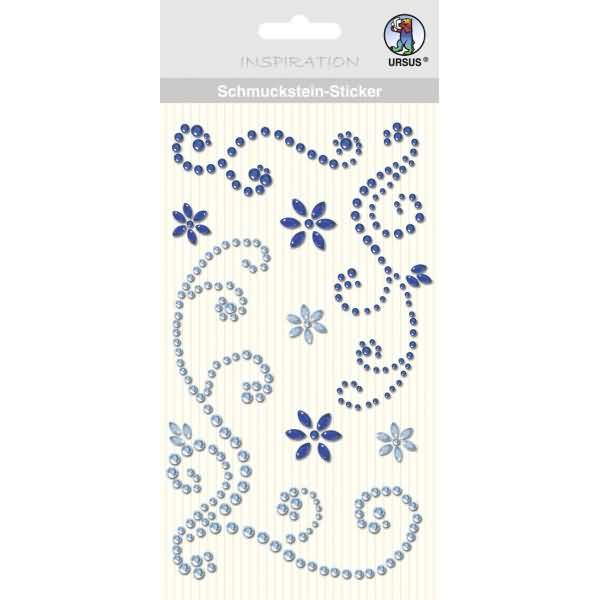 Schmucksteinsticker Ornamente VE=8 Stück blau