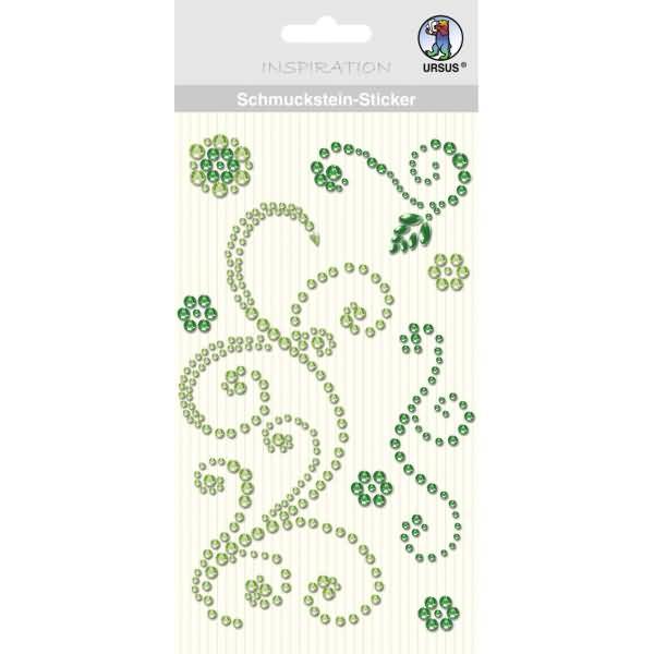 Schmucksteinsticker Ornamente VE=8 Stück grün