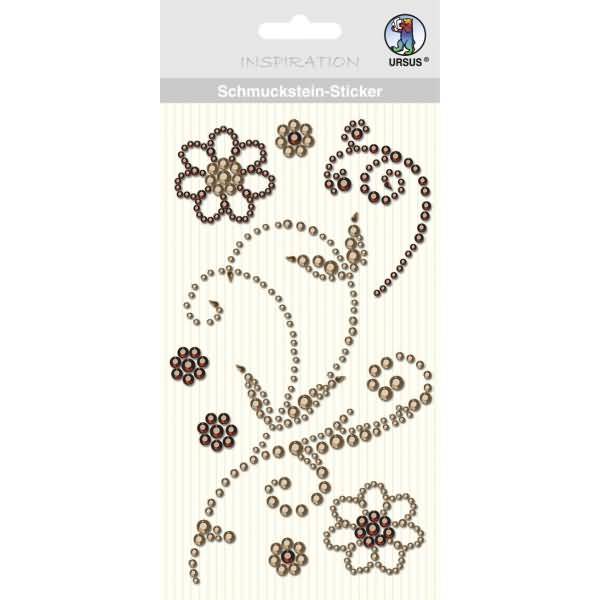 Schmucksteinsticker Ornamente VE=8 Stück braun