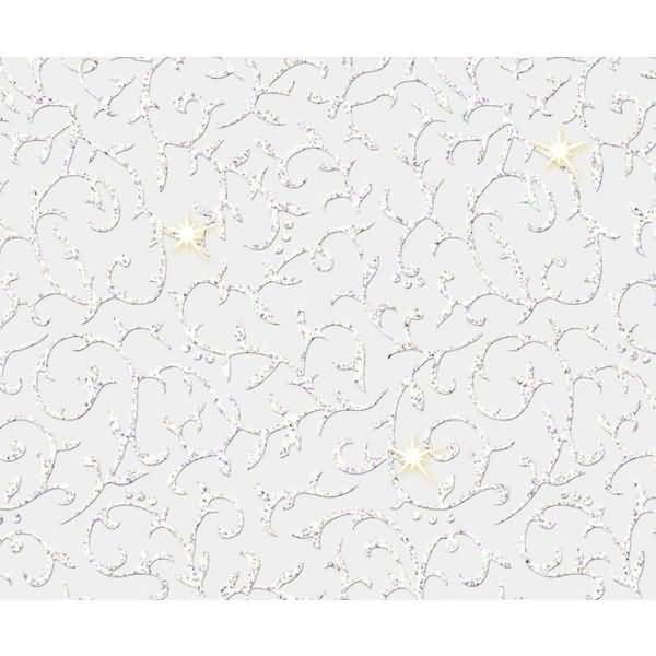 Transparentpapier White Line Glitter 180g/qm A4 VE=5 Blatt Ranken