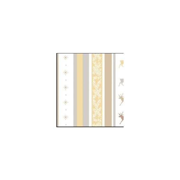Transparentpapier Rolle 115 g/qm 50x61cm Classic Christmas creme/braun Motiv 04
