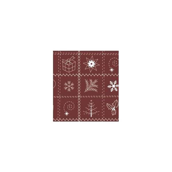 Transparentpapier Rolle 115 g/qm 50x61cm Country Christmas rot