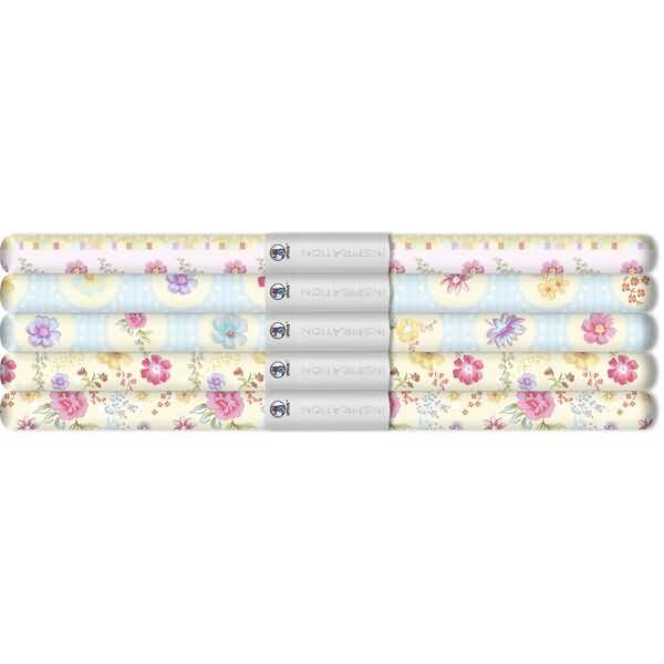 Transparentpapier Rolle 115g/qm 50x61cm Romantic Garden 3 Motive sortiert