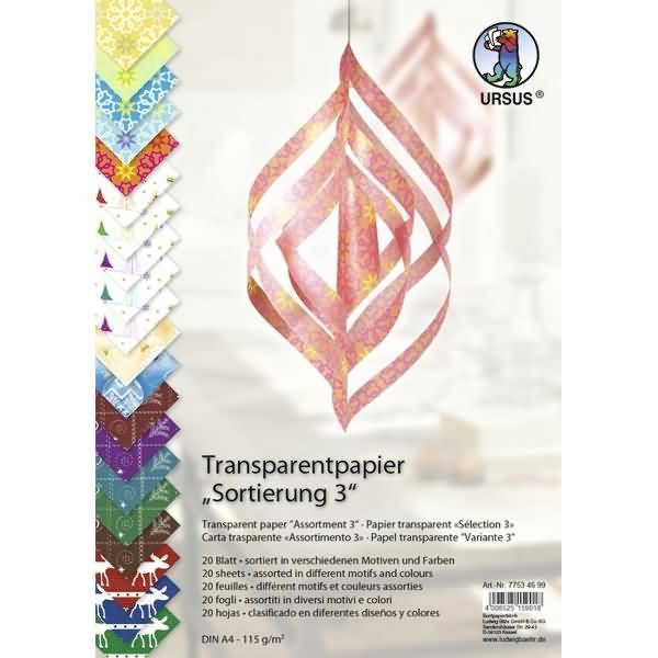 Transparentpapier 115g/qm A4 VE=20 Blatt Sortierung 3
