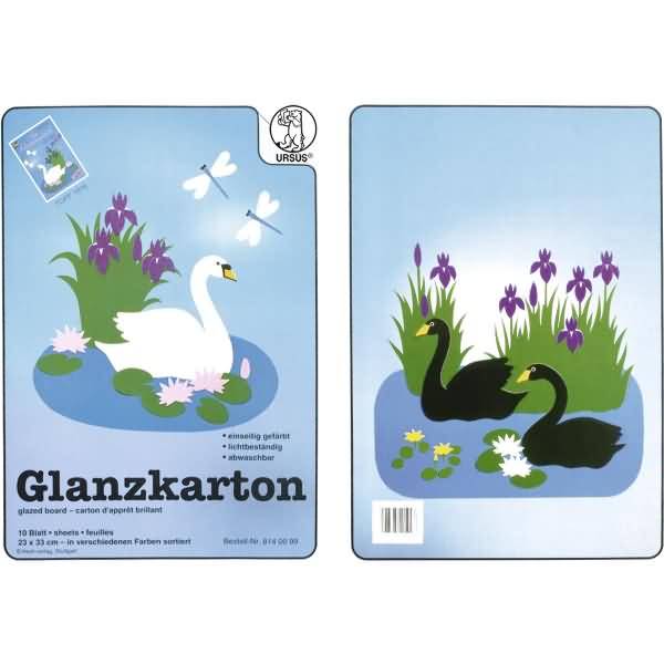 Glanzkarton 250g/qm 23x33cm VE=10 Bogen 10 Farben sortiert
