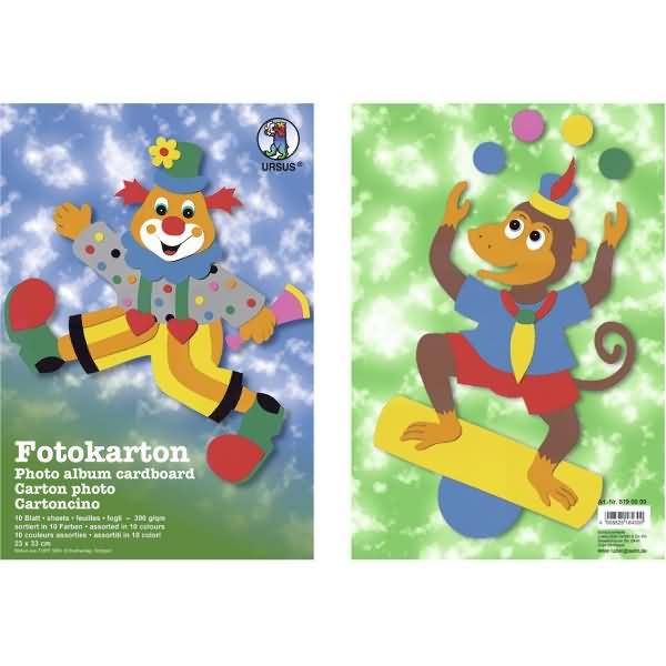 Fotokarton 300g/qm 23x33cmVE=10 Blatt 10 Farben sortiert