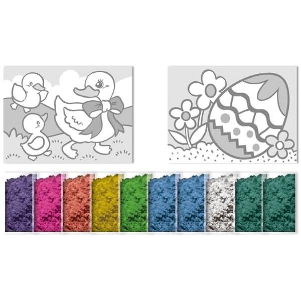 Kreativset Sandbilder 'Frohe Ostern' 2 Motive 'Osternest'