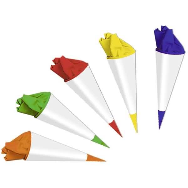 Bastel-Schultüte 35cm mit Filzmanchette Mini sonnengelb