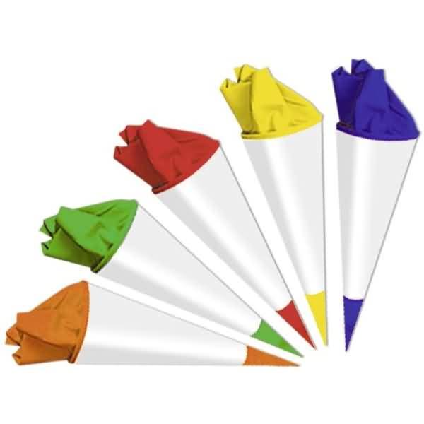 Bastel-Schultüte 70cm mit Filzmanchette Maxi weiß