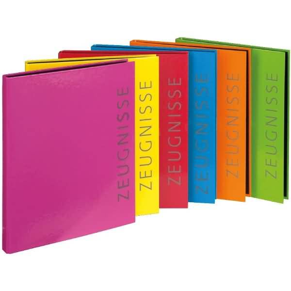 Zeugnisringbuch Velocolor A4 2-Rund-Ring-Mechanik 16mm 262x318mm farbig sortiert
