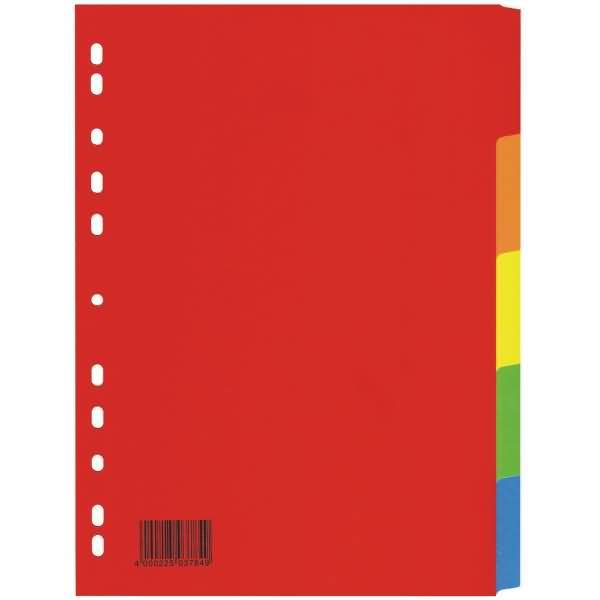 Register A4 Karton 5-teilig farbig