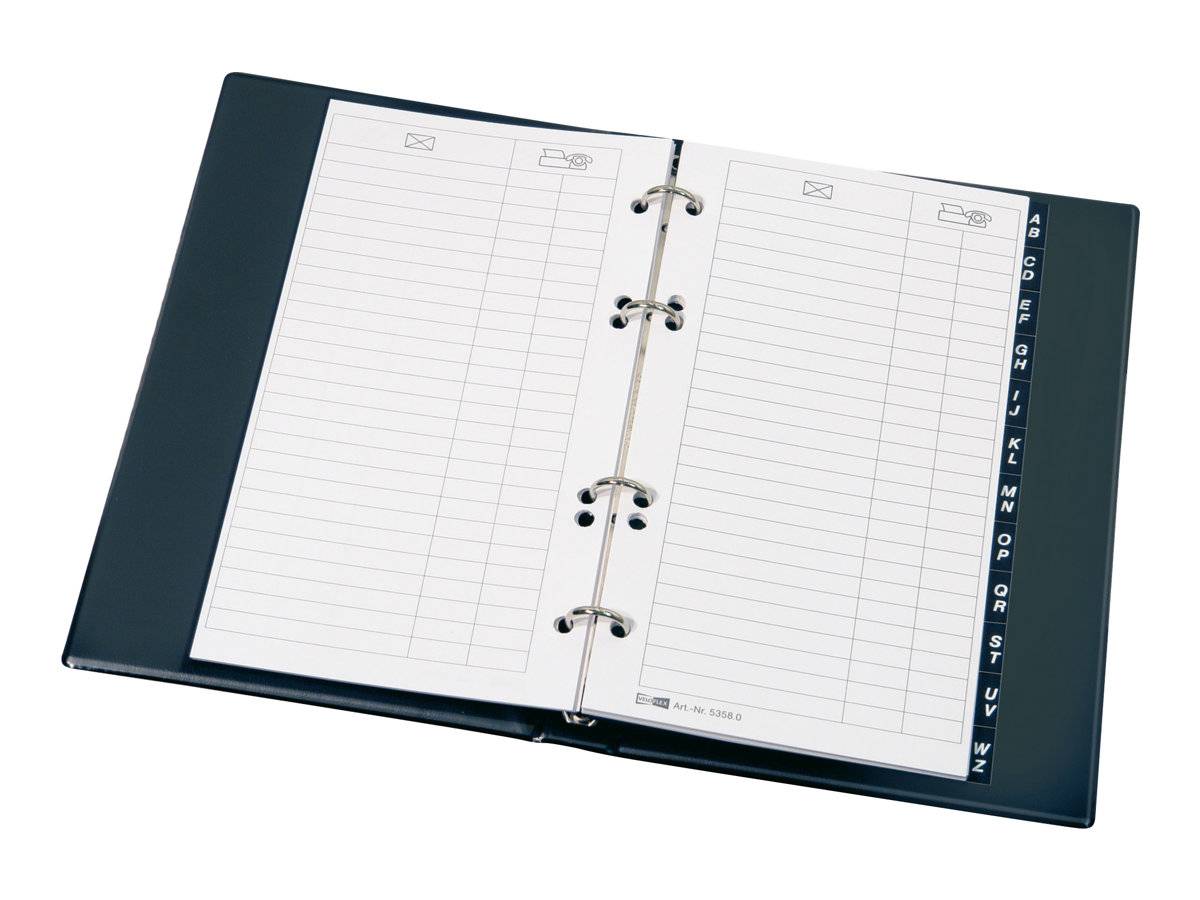 VELOFLEX - Telefonringbuch - A5 - 25 Blatt - Schwarz - Polyvinylchlorid (PVC)