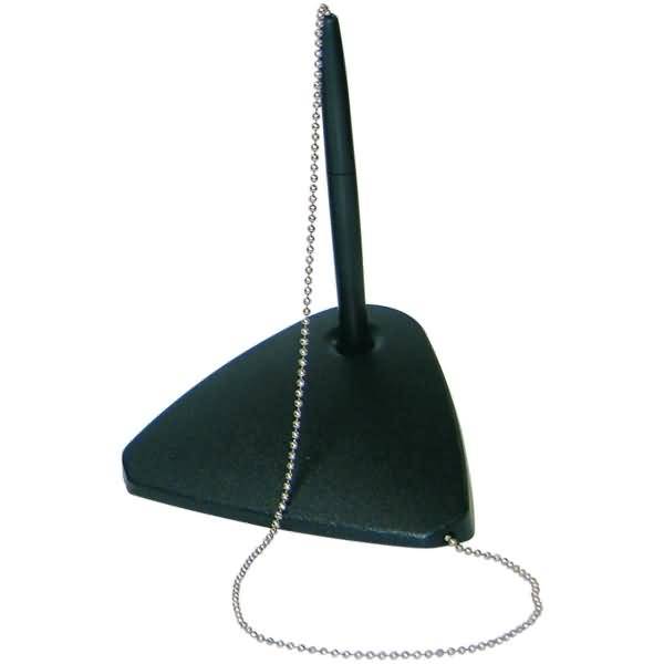 Kugelschreiberständer mit Metallkette schwarz