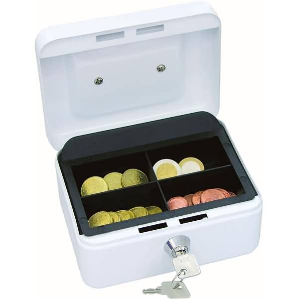 Geldkassette Gr. 1 15,2x11,5x8,0 cm weiß