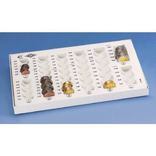 Münzzählbrett 268x165x30mm lichtgrau