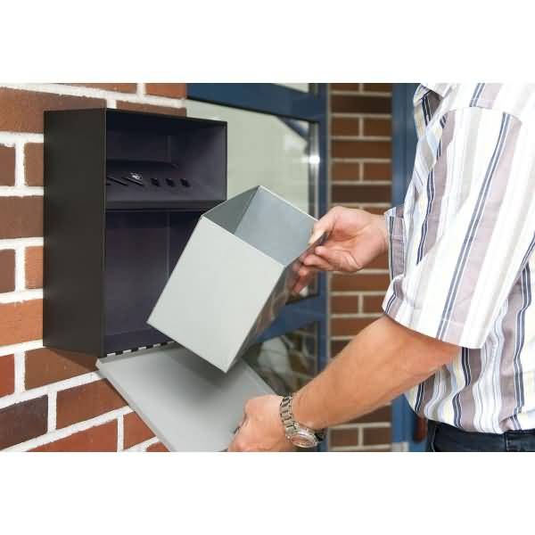 Wandascher mit Dach grau/schwarz