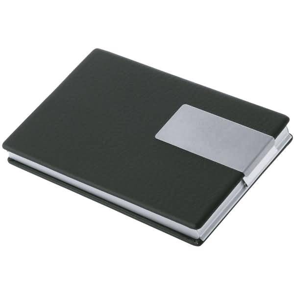 Visitenkartenbox für Karten 90x57 mm schwarz/silber