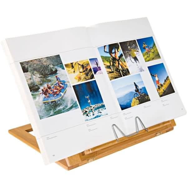 Buchständer Holz Bambus groß braun