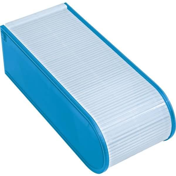 Lernkartei A8 quer gefüllt blau