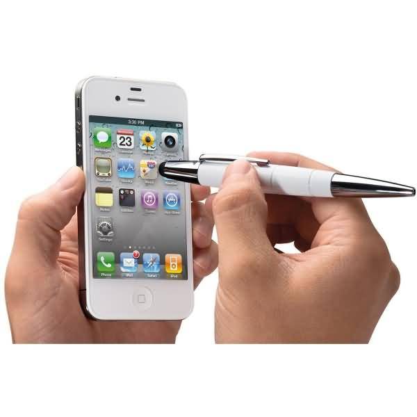 Kugelschreiber Pioneer mit Touchpen weiß