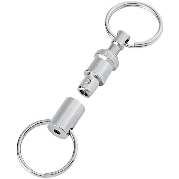 Schlüsselhalter 2 Ringe mit Kupplung silber