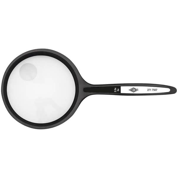 Lupe rund 48,5mm Kunststoff Vergrößerung 2.5+5-fach schwarz