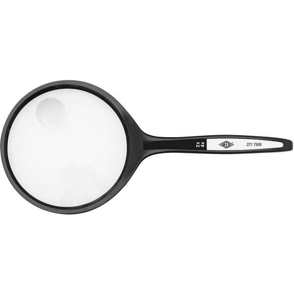 Lupe rund 74,5mm Kunststoff Vergrößerung 2+4-fach schwarz