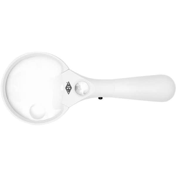 Lupe rund beleuchtet LED 90mm incl. Batt. 3-fach weiß/schwarz