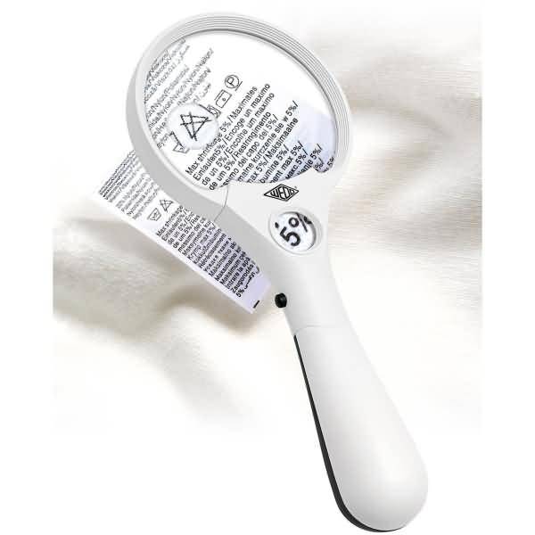 Lupe rund beleuchtet LED 90mm incl. Batt. 3-fach weiß/schwarz