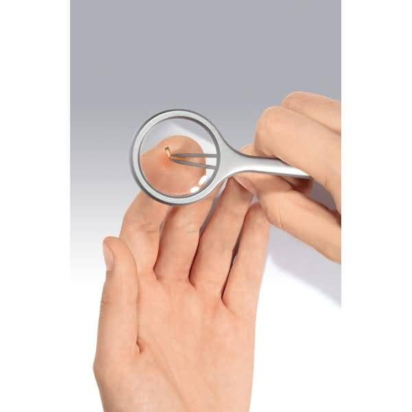 Lupenpinzette mit LED Trizette silber