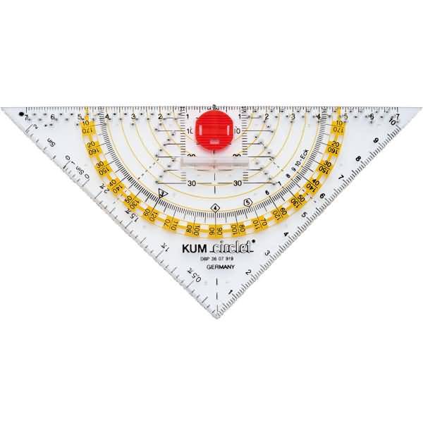 Geometrie-Dreieck CIRCLET 160mm transparent