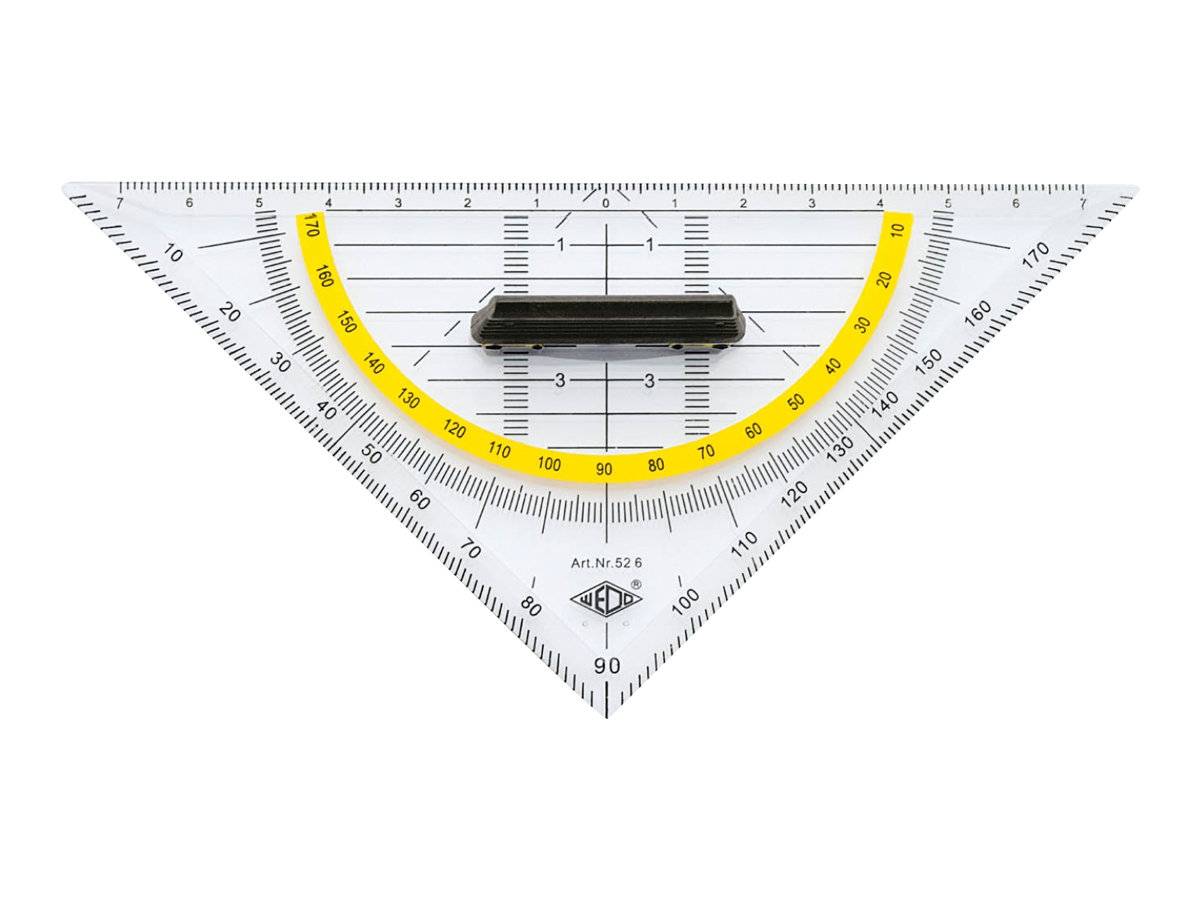 WEDO - Geodreieck - 16 cm - 45°, 45° - durchsichtig