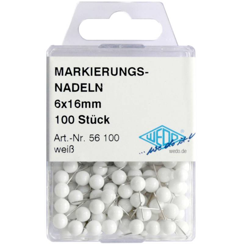 WEDO Markierungsnadeln, Größe 6 mm, weiß