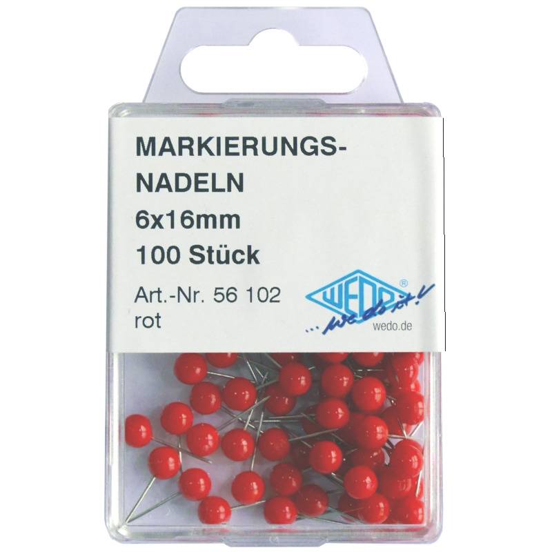 WEDO Markierungsnadeln, Größe 6, rot