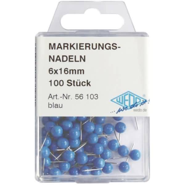 Markierungsnadel 6x16mm VE=100 Stück blau