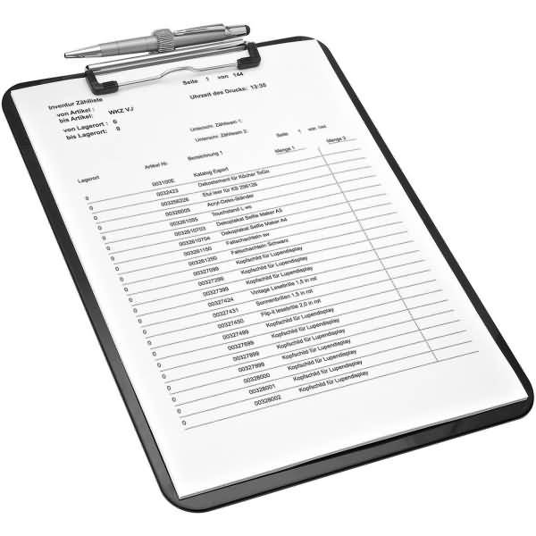 Klemmbrett A4 Kunststoff mit Stiftehalter schwarz