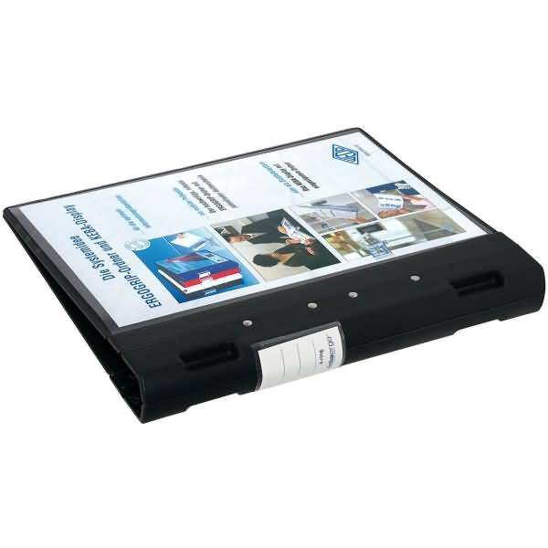 Präsentationsordner Ergogrip A4 30mm 4 Ringe schwarz