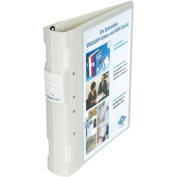 Präsentationsordner Ergogrip A4 50mm 4 Ringe weiß