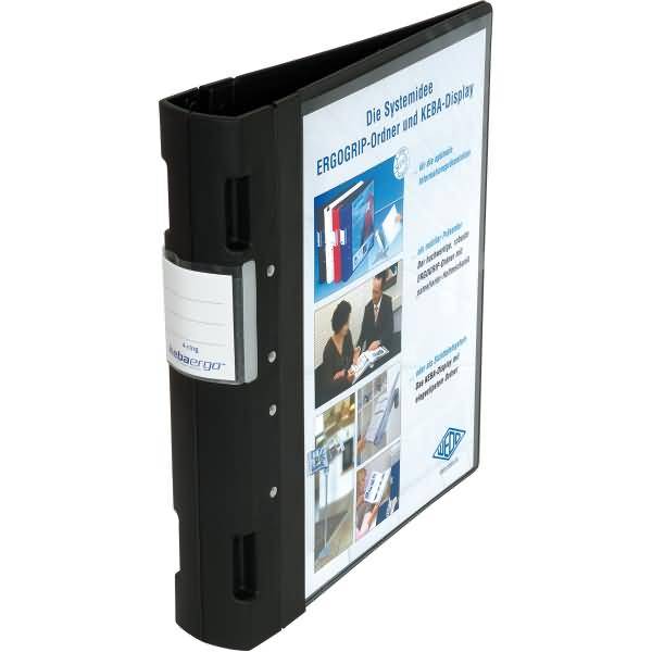 Präsentationsordner Ergogrip A4 50mm 4 Ringe schwarz