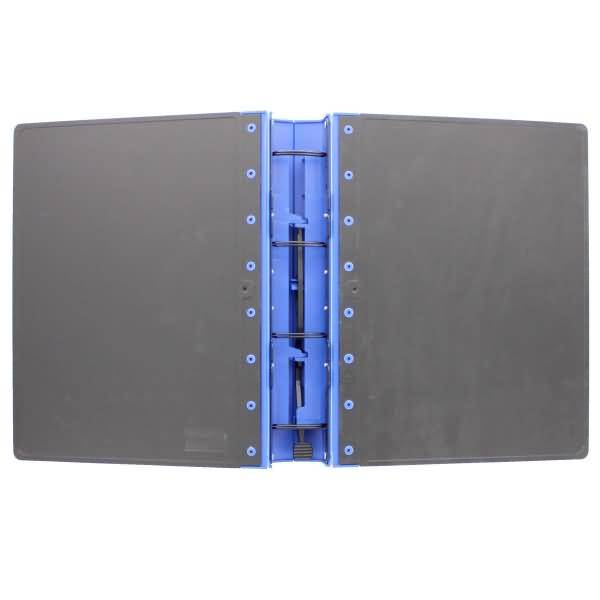 Präsentationsordner Ergogrip A4 50mm 4 Ringe schwarz/blau