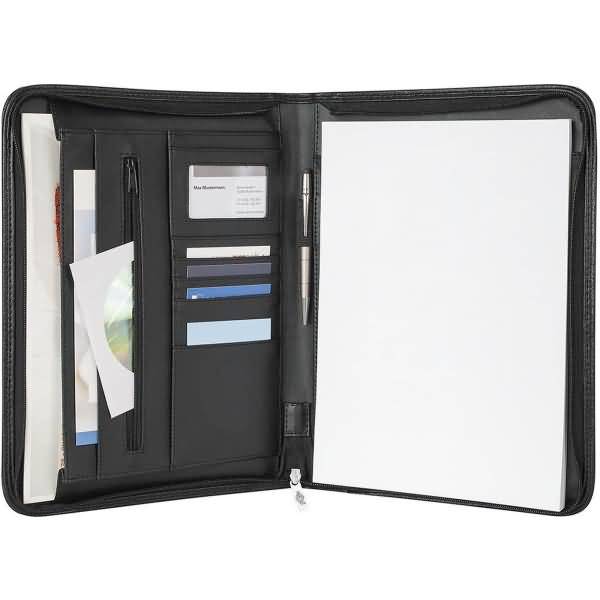 Wedo 58 54301, Leder, Nylon, Schwarz, 3 Taschen, Visitenkarte, 250 mm, 35 mm