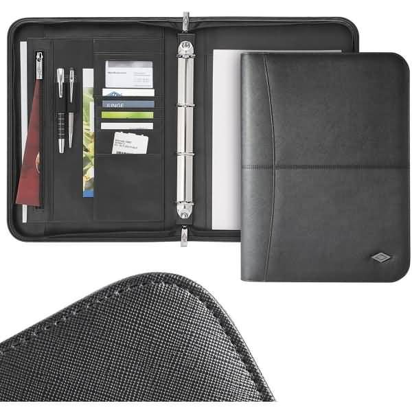 Konferenzmappe Accento A4 mit Block schwarz